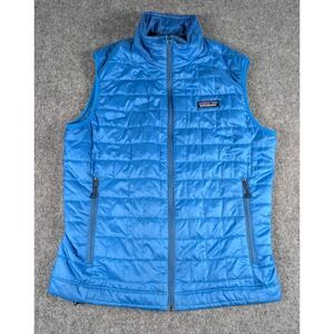 Patagonia‎ Nano Puff Vest Mens Small Blue Full Zip Outdoor Puffer
